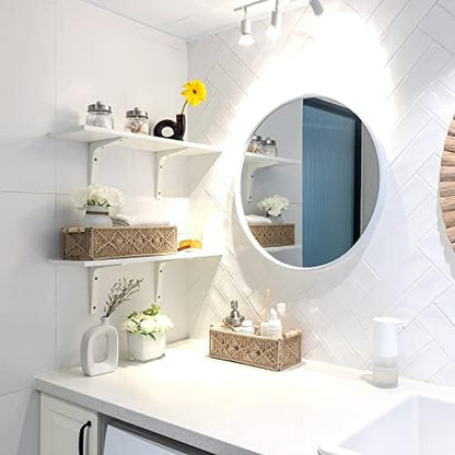 Mkono 2Pc Macrame Storage Basket, Boho Decor Toilet Paper Holder, Brown