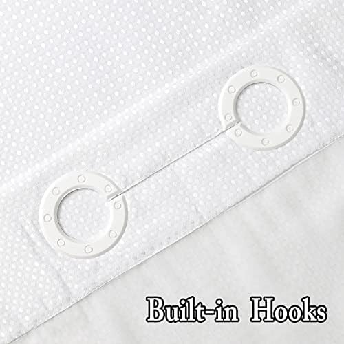 Gibelle No Hook Cloth White Shower Curtain with Liner, 36x74