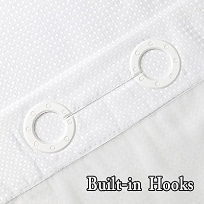 Gibelle No Hook Cloth White Shower Curtain with Liner, 36x74