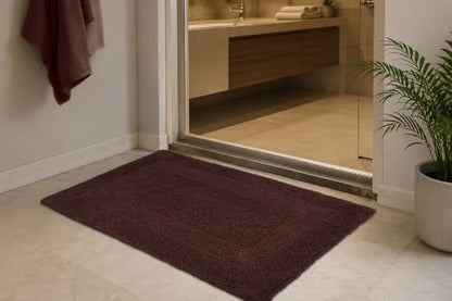COTTON CRAFT Bath Rugs - 2 Pack Large 20x30 Soft Plush Bath Mats - Brown