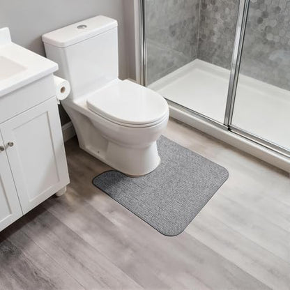 Bosap Toilet Rugs U Shaped Bathroom Rug,Machine Washable Non Slip Quick Dry Super Absorbent Ultra Thin Toilet Mats for Bathroom Toilet.Grey,1'8"x2'(20x24inch)