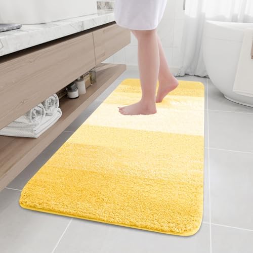 Arotive Microfiber Bathroom Rugs, Shaggy Soft Absorbent Bath Rug, 59x24