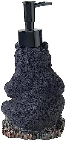Avanti Linens - Soap Dispenser/Lotion Pump, Resin Countertop Accessories, Animal Bathroom Decor (Black Bear Lodge Collection)
