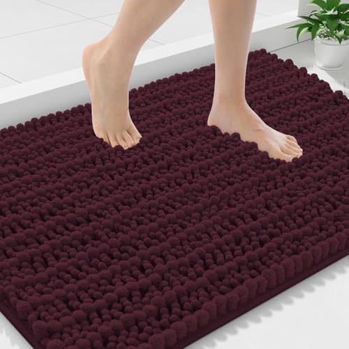 Smiry Bathroom Rugs 36X24, Extra Soft Rubber Backing Chenille Bath Mats