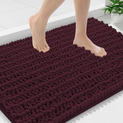 Smiry Bathroom Rugs 36X24, Extra Soft Rubber Backing Chenille Bath Mats