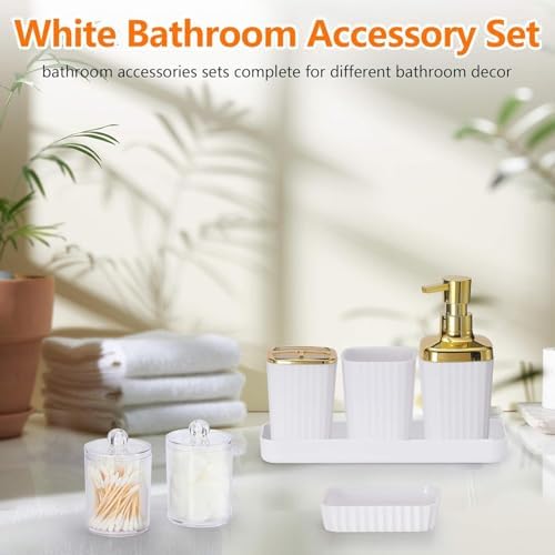 23 PCS White Bathroom Accessories Set丨Shower Curtain Bathroom Accessory