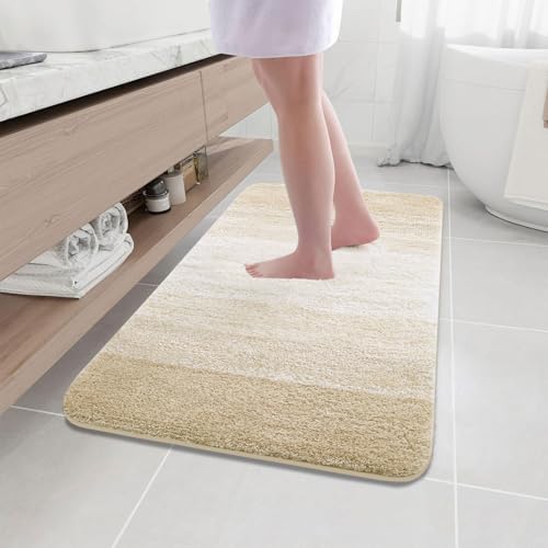 Arotive Microfiber Bathroom Rugs, Shaggy Soft Absorbent Bath Rug, 44x24