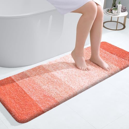 OLANLY Bathroom Runner Rug 47x17, Extra Soft Absorbent Microfiber Bath Rugs