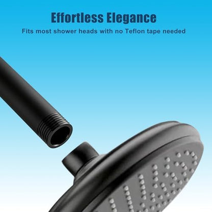Straight Shower Arm with Flange, 6 Inch, Matte Black