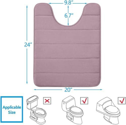 Buganda Memory Foam U-Shaped Toilet Rugs 24 x 20, Absorbent Bathroom mat