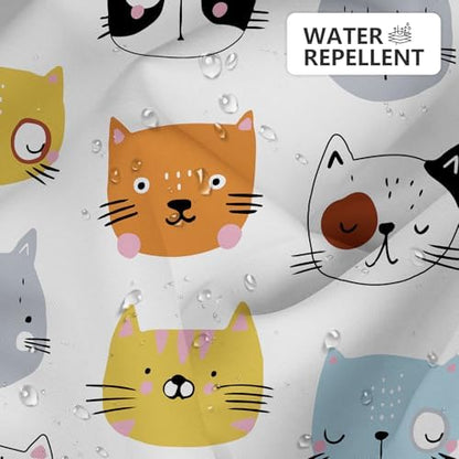 APROPHIC Cute Cat Shower Curtain for Bathroom Decor, Funny Bathroom Curtain Set, Cat Lovers Cute Cartoon Colorful Waterproof Fabric Shower Curtain with Hooks Machine Washable 72x72 in