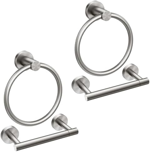 FORIOUS Toilet Paper Holder and Towel Ring Set, Bathroom Accessories Set