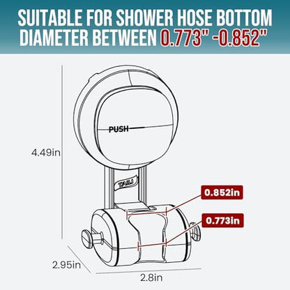 TAILI Shower Head Holder Suction,Visible Safety,with Hooks,Black