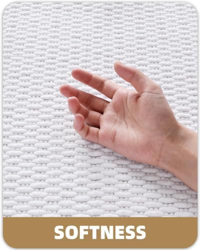 Color&Geometry 24"x36" Chenille Boho Bathroom Rug with Rubber Backing,White