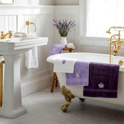 Peryiter 3 Pack Lavender Decorative Bath Towel Set