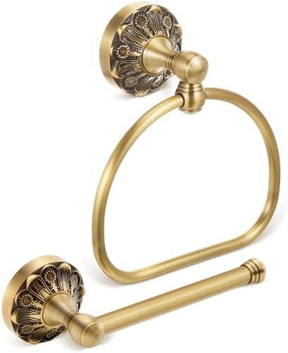 2 Pcs Antique Toilet Paper Holder Hand Towel Ring, Semi Circular