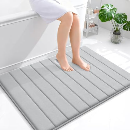 OLANLY Memory Foam Large Bath Mat 40x32, Super Soft Absorbent Bathroom Rugs