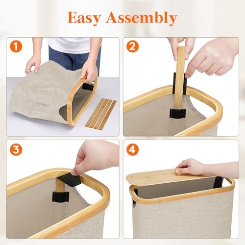 Lifewit Toilet Paper Storage Holder, Large Stand Basket, 23L, Beige