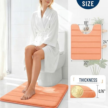 OLANLY Memory Foam Toilet Rugs U Shaped 24x20, Super Soft and Absorbent