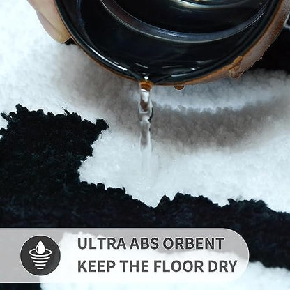 White Get Naked Bath Mat, Long Runner Mat for Bathroom, Cute Fun Simple Bath Rug, Water Absorbent Non-Slip Microfiber Mat, 18"x47"
