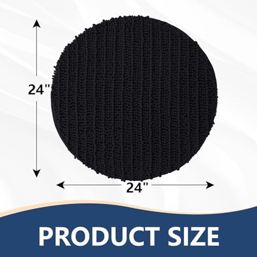 Arotive Round Bathroom Rugs 24x24, Soft Absorbent Chenille Shaggy Bath Mat