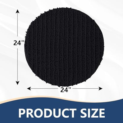 Arotive Round Bathroom Rugs 24x24, Soft Absorbent Chenille Shaggy Bath Mat