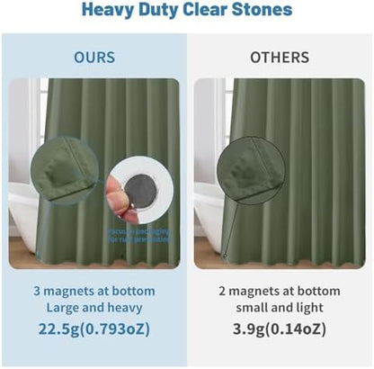 1 Pack Water-Repellent Fabric Shower Curtain Liner, 72x72 SageGreen