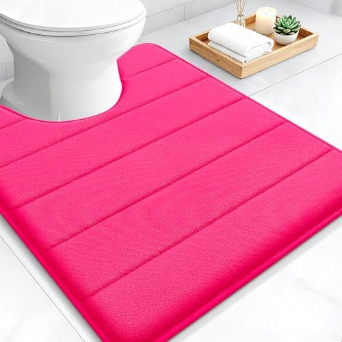 OLANLY Memory Foam Toilet Rugs U Shaped 24x20, Super Soft and Absorbent