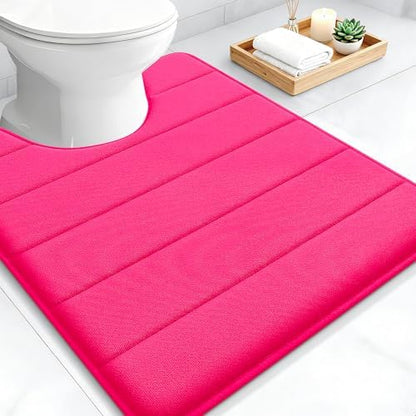 OLANLY Memory Foam Toilet Rugs U Shaped 24x20, Super Soft and Absorbent
