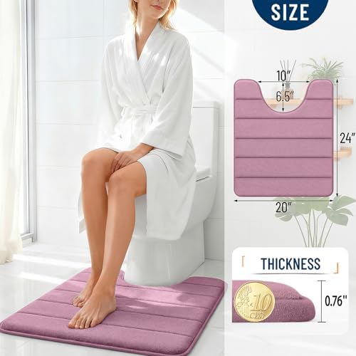 OLANLY Memory Foam Toilet Rugs U Shaped 24x20, Super Soft and Absorbent