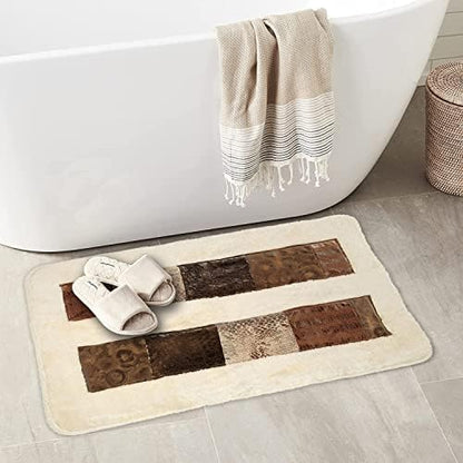 Zahari Home Zambia Animal Print Bathroom Rug Classic Luxury Bath Rug Contemporary Decor Beautiful Shower Mat Unique Design Stylish Western Country 21" x 34" Acrylic