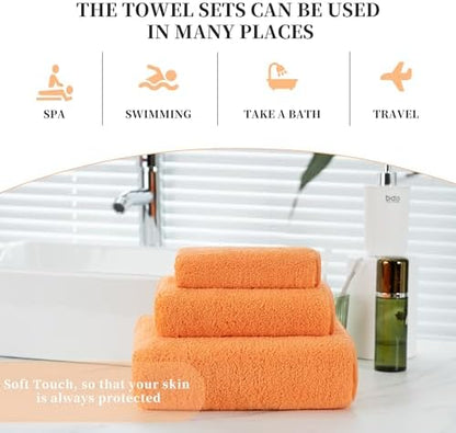 MICROFI New Microfiber Bath Towel Set, 3 Piece, Oversize, Quick Dry, Lint Free, Includes Body, Hand and Face Towels