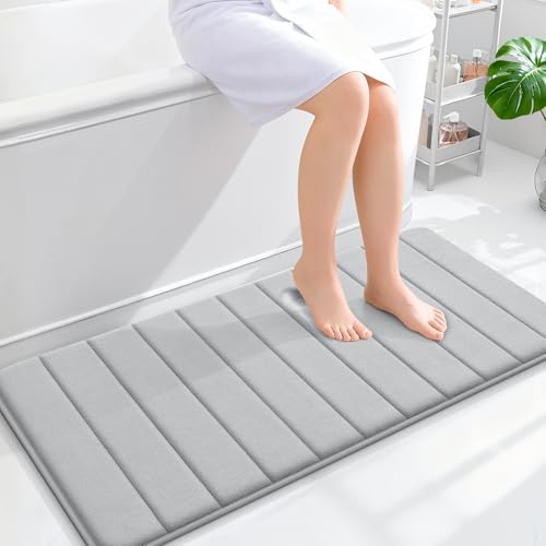 OLANLY Memory Foam Long Bathroom Rugs Runner 44x20, Super Soft Absorbent