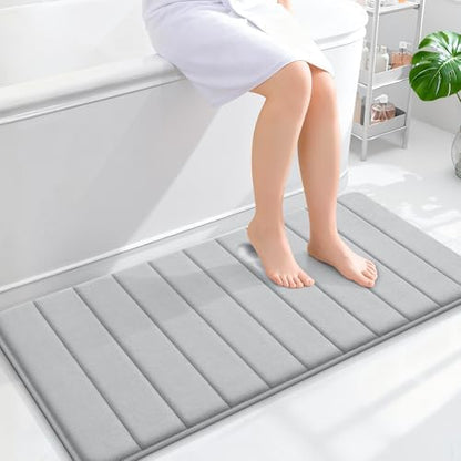 OLANLY Memory Foam Long Bathroom Rugs Runner 44x20, Super Soft Absorbent