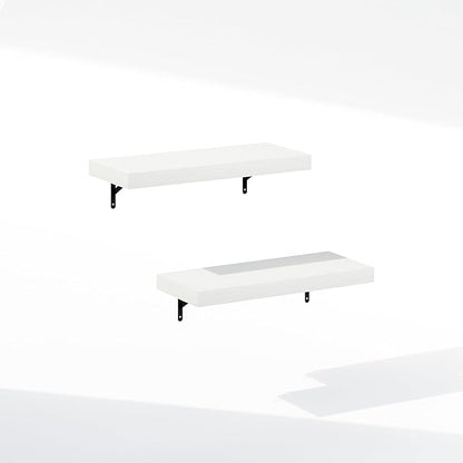 Furinno Tanna Floating Shelves for Wall Set of 2, 22-Inch Bathroom Wall Shelf, Wall Mounted Shelf, for Bathroom Organizers and Storage, Living Room, White Texture