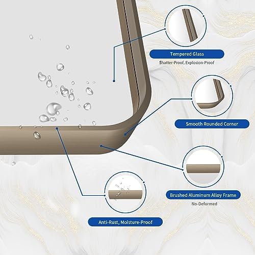 WEER Bronze Bathroom Vanity Mirror 28X36 Inch