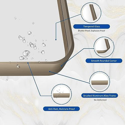 WEER Bronze Bathroom Vanity Mirror 28X36 Inch