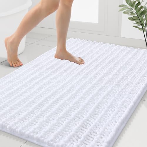 Smiry Bathroom Rugs 40X32, Extra Soft Rubber Backing Chenille Bath Mats