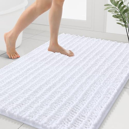 Smiry Bathroom Rugs 40X32, Extra Soft Rubber Backing Chenille Bath Mats