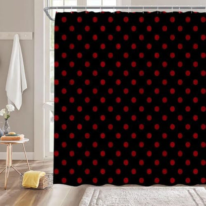 Polka Dot Shower Curtain Bathroom Decor with Hooks,75" Wx70 H