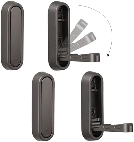 Dntorx Folding Wall Hooks, 2 Pack, Grey, Zinc Alloy, Heavy Duty Coat Hooks