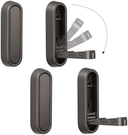 Dntorx Folding Wall Hooks, 2 Pack, Grey, Zinc Alloy, Heavy Duty Coat Hooks