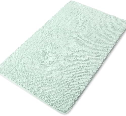 Yeaban Chenille Spa Blue Bathroom Rug 30"x50",Non-Slip Rubber Backing
