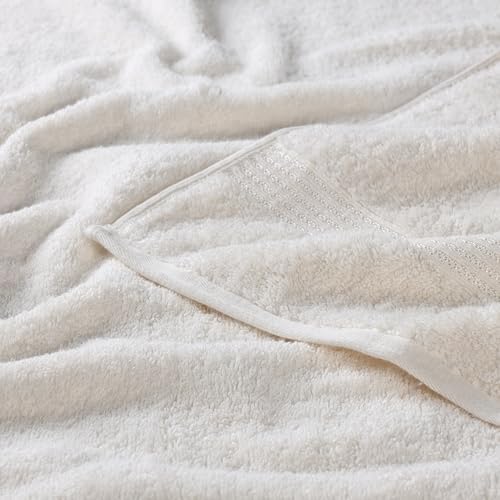Superior Egyptian Cotton 3-Piece Towel Set, Basic Towels For Bathroom, Home Decor, Guest Bath, Shower, Apartment, Included 1 Face, 1 Hand, 1 Bath Towel, Washcloth, Quick Dry, Ivory