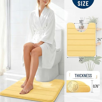 OLANLY Memory Foam Toilet Rugs U Shaped 24x20, Super Soft and Absorbent