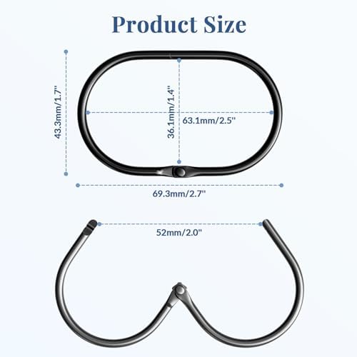Bathway Shower Curtain Rings, Bathway Shower Curtain Hooks, Black Shower Curtain Hooks Rings Rust Proof, Anti-Drop Smooth Shower Rings for Curtain, 12 Pcs Metal Shower Hooks for Shower Curtain Rod