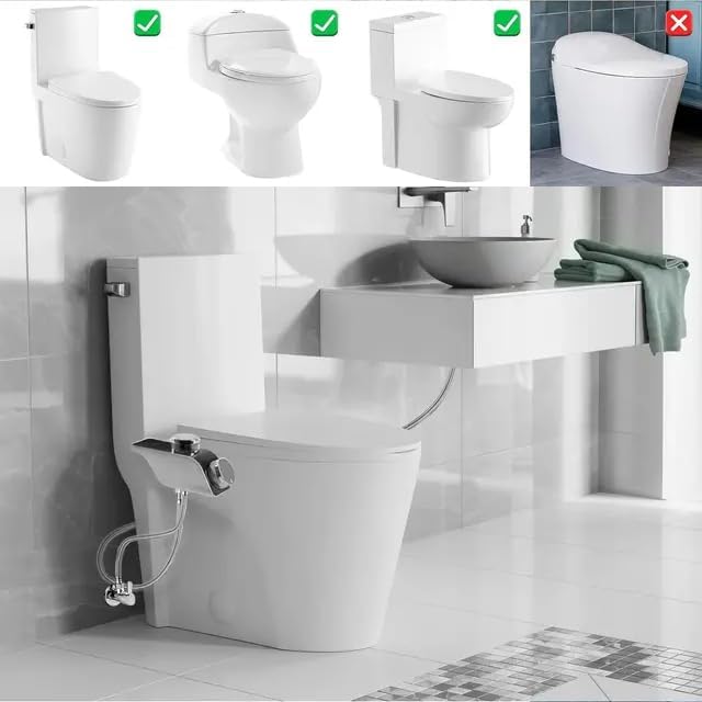 Hot and Cold Bidet Attachment for Toilet, Non-Electric bidet toilet attachment 3 Wash Modes with Adjustable Pressure Self-Cleaning Dual Nozzles for Enhanced Hygiene
