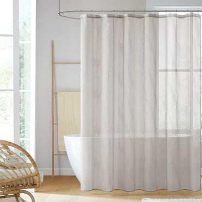 Madison Park Anna Sheer Shower Curtain for Bathroom, 72 x 72, Grey