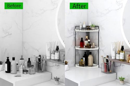 Dorhors Corner Bathroom Organizer Countertop,Vanity Counter Storage Shelf