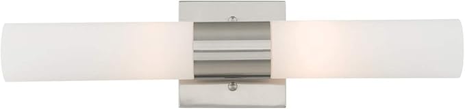 Livex Lighting 10102-91 Aero 2-Light Bath Light, Brushed Nickel, 4.5''Hx18''W